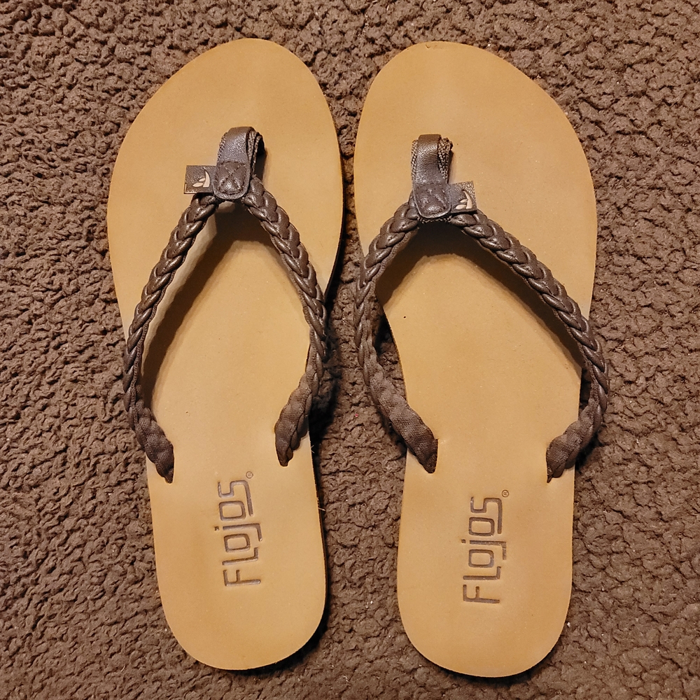 Flojos Tan and Brown Braided Sandals